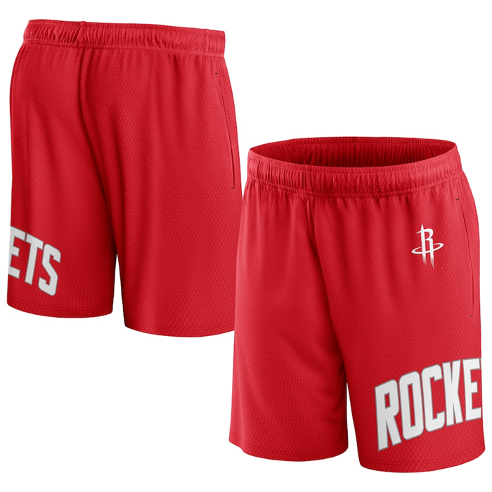Men's Houston Rockets Red Free Throw Mesh Shorts